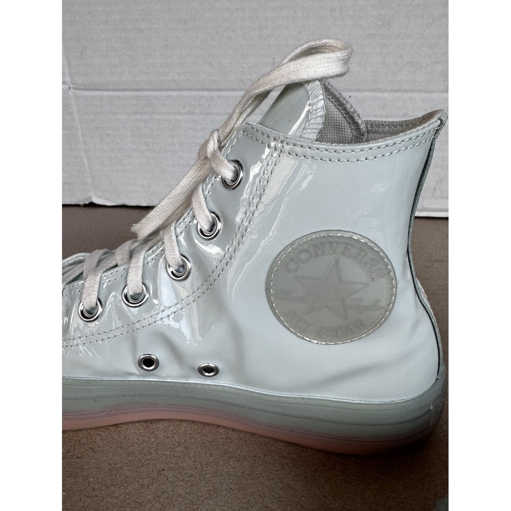 Converse Chuck Taylor All Star Women's‎ Sz 8 Patent Leather Baby Blue High Tops - Picture 4 of 7